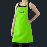 Customise with name, text minimalist chartreuse apron<br><div class="desc">Customise with name,  text minimalist chartreuse green black Apron.

Great for cooks,  chefs,  pottery,  ceramics,  crafts,  work,  kitchen,  baking,  bbq,  grill,  and also businesses and stores,  etc</div>