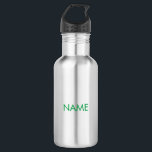 Customise with name, text minimalist green 532 ml water bottle<br><div class="desc">Customise with name,  text minimalist green stainless steel water bottle</div>