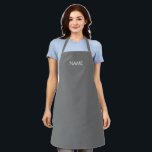 Customise with name, text minimalist grey white apron<br><div class="desc">Customise with name,  text minimalist grey white Apron.

Great for cooks,  chefs,  pottery,  ceramics,  crafts,  work,  kitchen,  baking,  bbq,  grill,  and also businesses and stores,  etc</div>