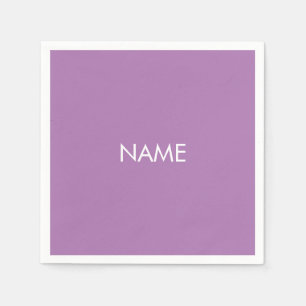Customise with name, text minimalist lavender whit napkin