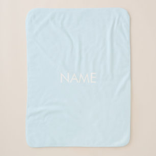 Customise with name, text minimalist light blue sherpa blanket