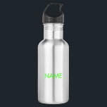 Customise with name, text minimalist neon green 532 ml water bottle<br><div class="desc">Customise with name,  text minimalist neon green stainless steel water bottle</div>