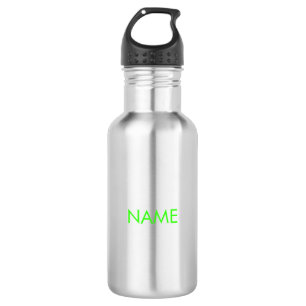 Customise with name, text minimalist neon green 532 ml water bottle