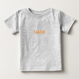 Customise with name, text minimalist orange letter baby T-Shirt