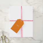 Customise with name, text minimalist orange white gift tags<br><div class="desc">Customise with name,  text minimalist orange white Gift Tags 
customise,  personalise with your name</div>