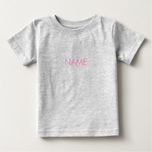 Customise with name, text minimalist pink letters baby T-Shirt