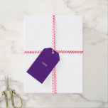 Customise with name, text minimalist purple white gift tags<br><div class="desc">Customise with name,  text minimalist purple violet white Gift Tags 
customise,  personalise with your name</div>