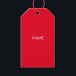 Customise with name, text minimalist red white gift tags<br><div class="desc">Customise with name,  text minimalist red white Gift Tags 
customise,  personalise with your name</div>