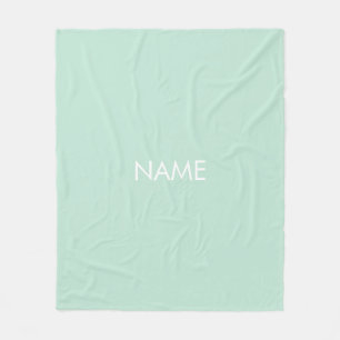 Customise with name, text minimalist seafoam mint fleece blanket
