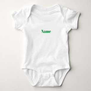Customise with name, text minimalist white baby bodysuit