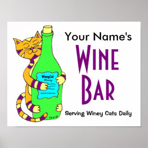 Customise with your name Wine Bar Poster