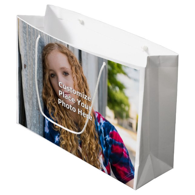 Customise With Your Photo Large Gift Bag (Front Angled)