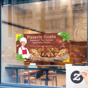 Customise Woman Chef Pizza Restaurant Promotional