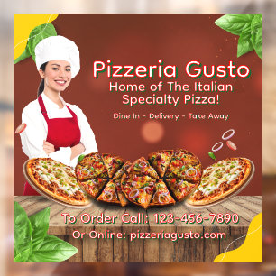 Customise Woman Chef Pizza Restaurant Promotional