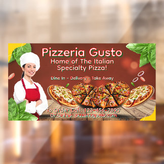 Customise Woman Chef Pizza Restaurant Promotional