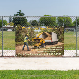 Customise Wood Chipping Business Down South Fence Banner