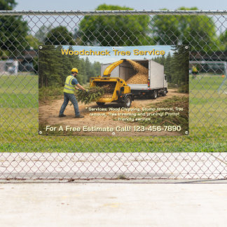 Customise Wood Chipping Business Promotional Fence Banner