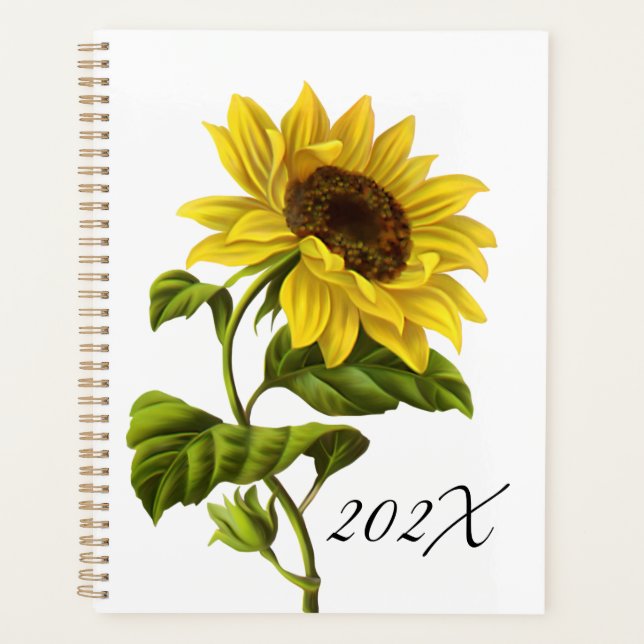 Customise Yearly Country Sunflower Date  Planner (Front)