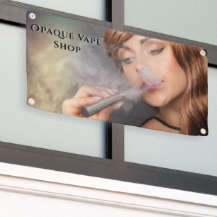Customise Young Woman Vaping Vape Business Accent Banner
