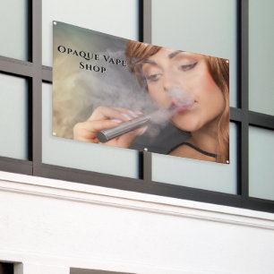 Customise Young Woman Vaping Vape Business Accent Banner