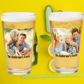 Customise Your 2 Photos | Custom Name | Text Print Glass