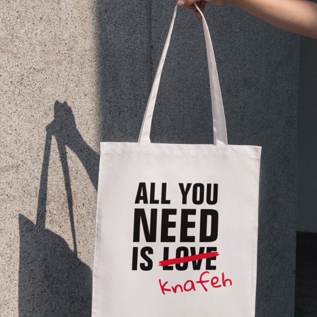 Customise Your All You Need Is Love Funny Arabic Tote Bag (Creator Uploaded)