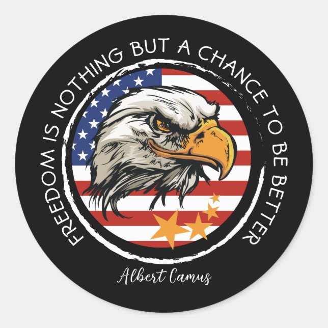 Customise your American Eagle design Classic Round Sticker (Front)