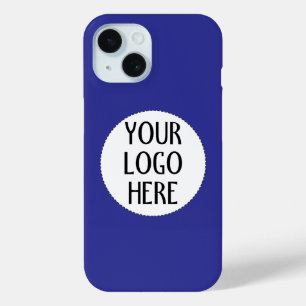 Customise Your Black White company logo Dark blue iPhone 15 Case