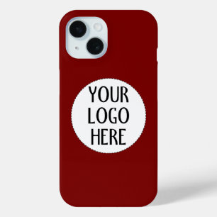Customise Your Black White company logo Dark red iPhone 15 Case