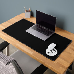 Customise Your Black White company logo Desk Mat