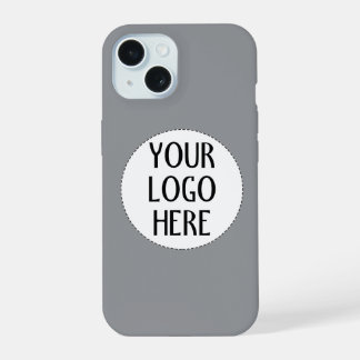 Customise Your Black White company logo Grey iPhone 15 Case