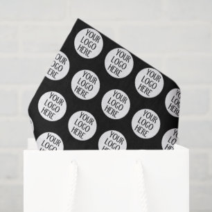 Customise Your Black White company logo pattern Tissue Paper