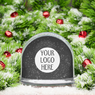 Customise Your Black White company logo Snowglobe