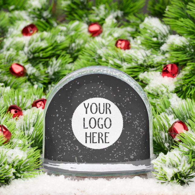 Customise Your Black White company logo Snowglobe (Christmas)