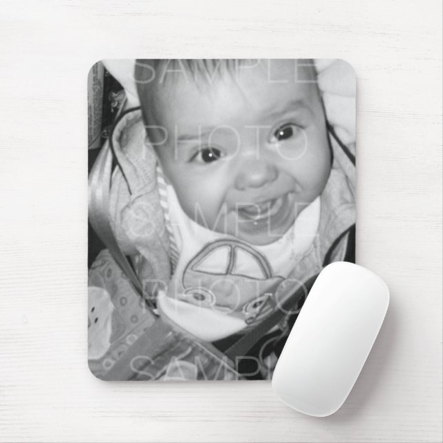 Customise Your Black White photo Mouse Pad (With Mouse)