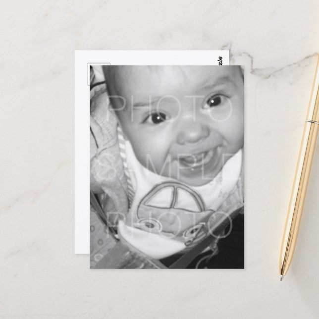 Customise Your Black White photo Postcard (Front/Back In Situ)