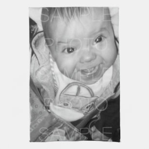 Customise Your Black White photo Tea Towel