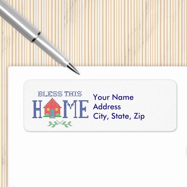 Customise Your Bless This Home Label (Add a personal touch to your mail with our "Bless This Home" address label.)