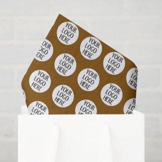 Customise Your Brown White company logo pattern Tissue Paper