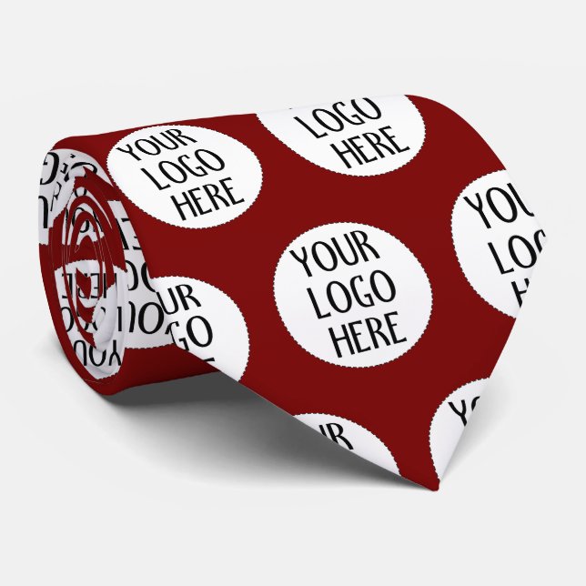 Customise Your Dark Red company logo pattern Tie (Rolled)