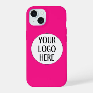 Customise Your Hot pink Black White company logo iPhone 15 Case