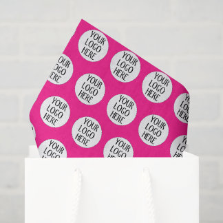 Customise Your Hot pink White company logo pattern Tissue Paper