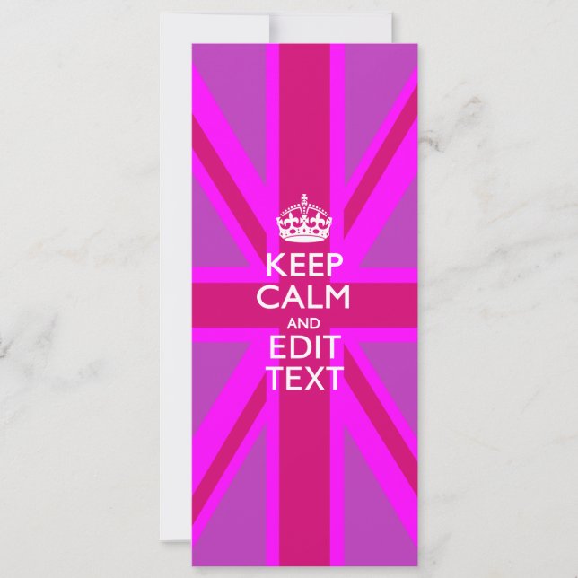 Customise Your Keep Calm Edit Text on Pink Union J (Front)