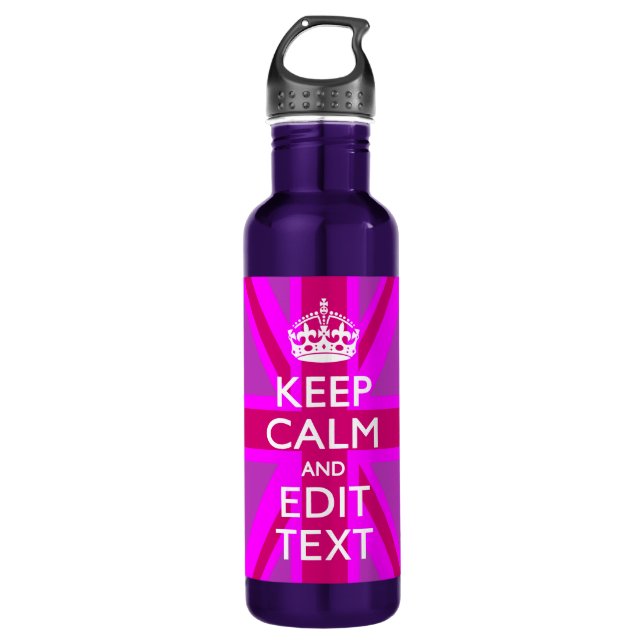 Customise Your Keep Calm Edit Text on Pink Union J 710 Ml Water Bottle (Front)