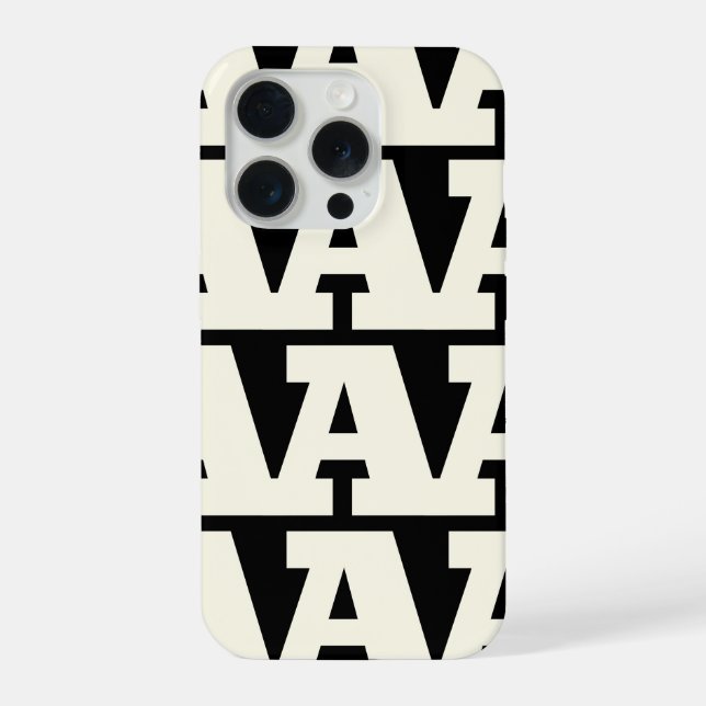 Customise Your Letter, Bold Monogram Pattern  iPhone Case (Back)