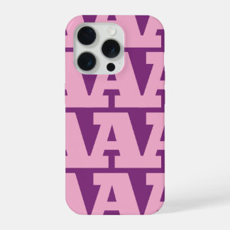 Customise Your Letter, Bold Monogram Pattern iPhone 15 Pro Case