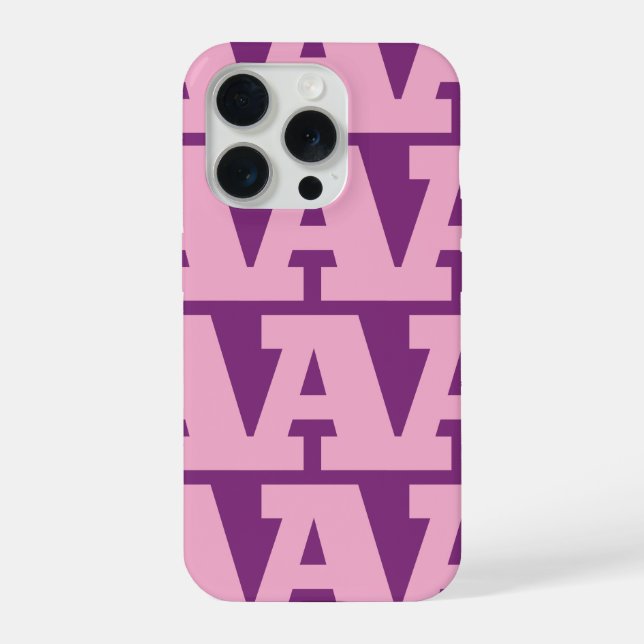 Customise Your Letter, Bold Monogram Pattern  iPhone Case (Back)
