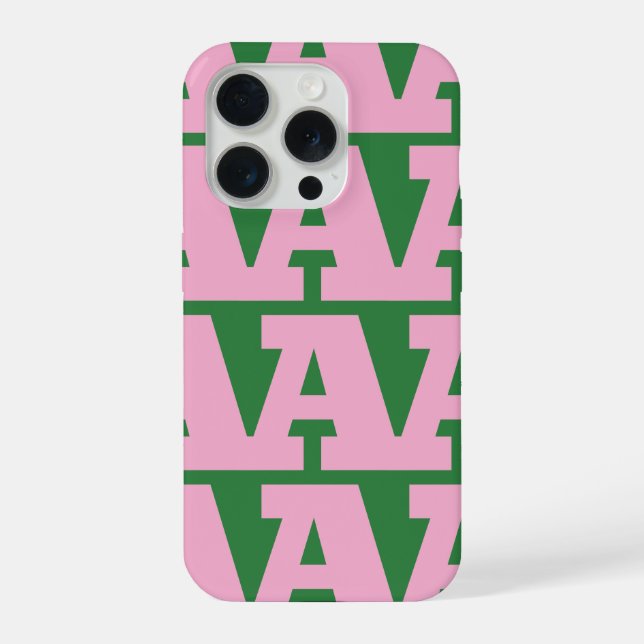 Customise Your Letter, Bold Monogram Pattern  iPhone Case (Back)