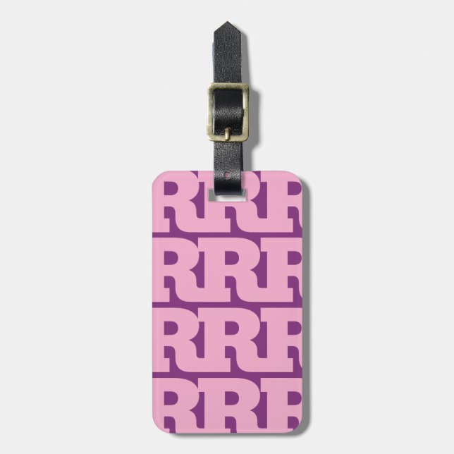 Customise Your Letter, Bold Monogram Pattern  Luggage Tag (Front Vertical)