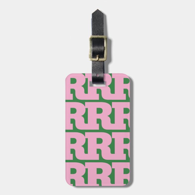 Customise Your Letter, Bold Monogram Pattern  Luggage Tag (Front Vertical)
